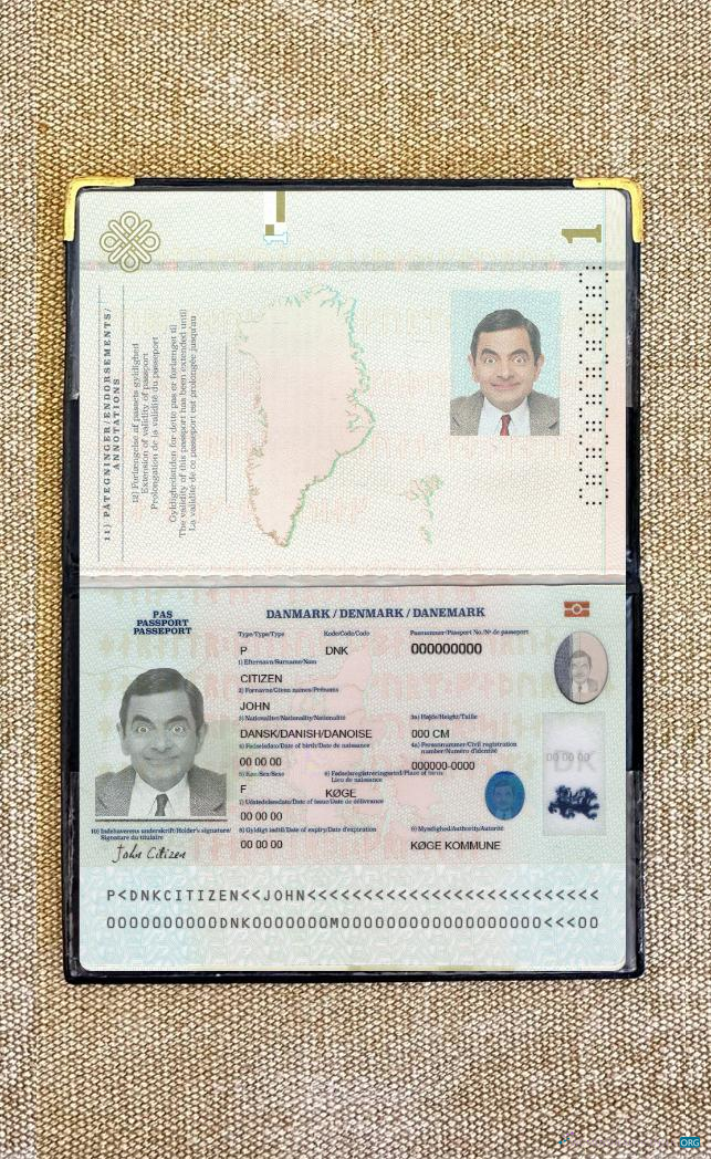 Download Denmark passport 2022 present photolook Photoshop template